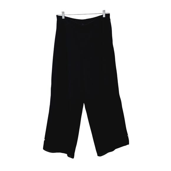 R&M Richards Pants - R&M Richards Wide Leg Pants Women's Plus Size 16W Vintage USA Black Side Slit